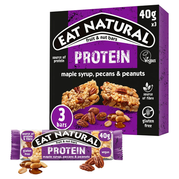 Eat Natural Maple Syrup, Pecan and Peanut Bars 3x40g