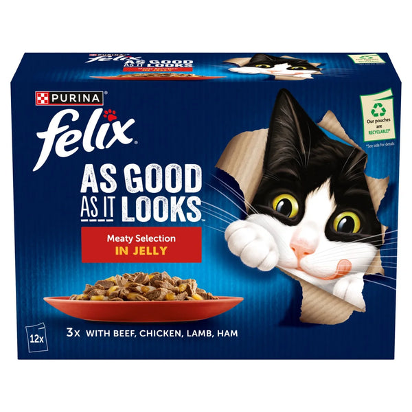 Felix As Good As it Looks Meaty Selection in Jelly Wet Cat Food 12x85g
