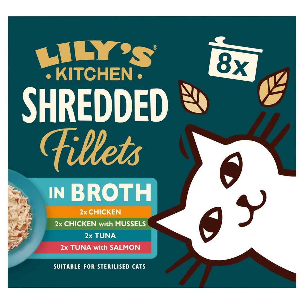 Lily's Kitchen Cat Shredded Fillets in Broth Multipack - 8x70g