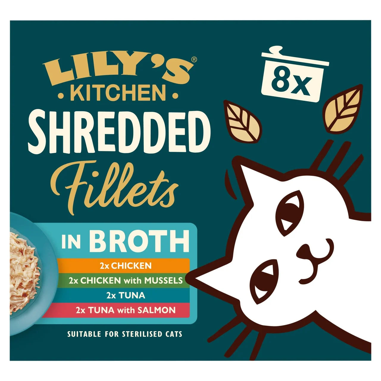 Lily's Kitchen Cat Shredded Fillets in Broth Multipack - 8x70g