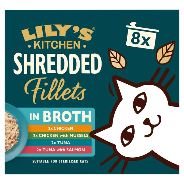 Lily's Kitchen Cat Shredded Fillets in Broth Multipack - 8x70g