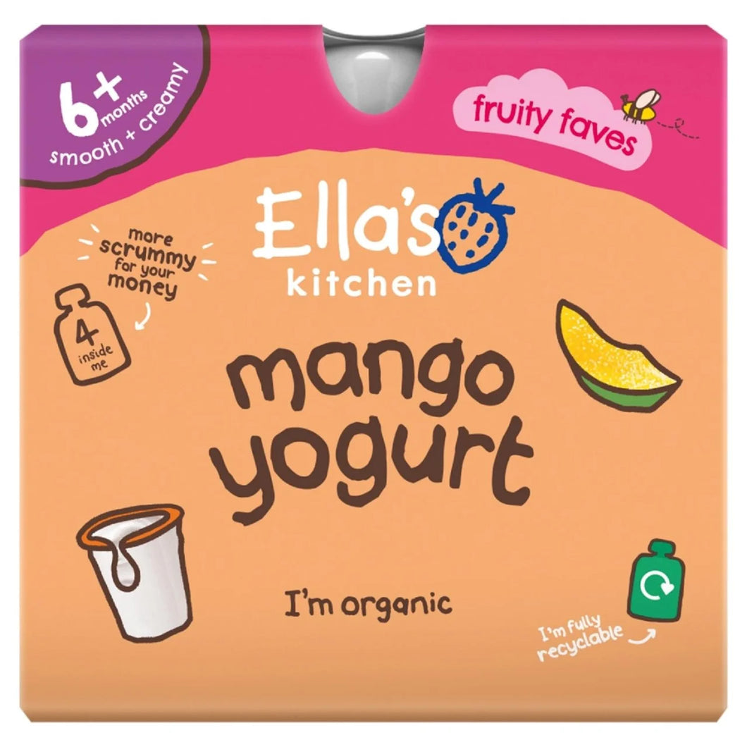 Ella's Kitchen Mango Greek Style Yogurt Baby Pouch Multipack 6+ Months - 4x90g