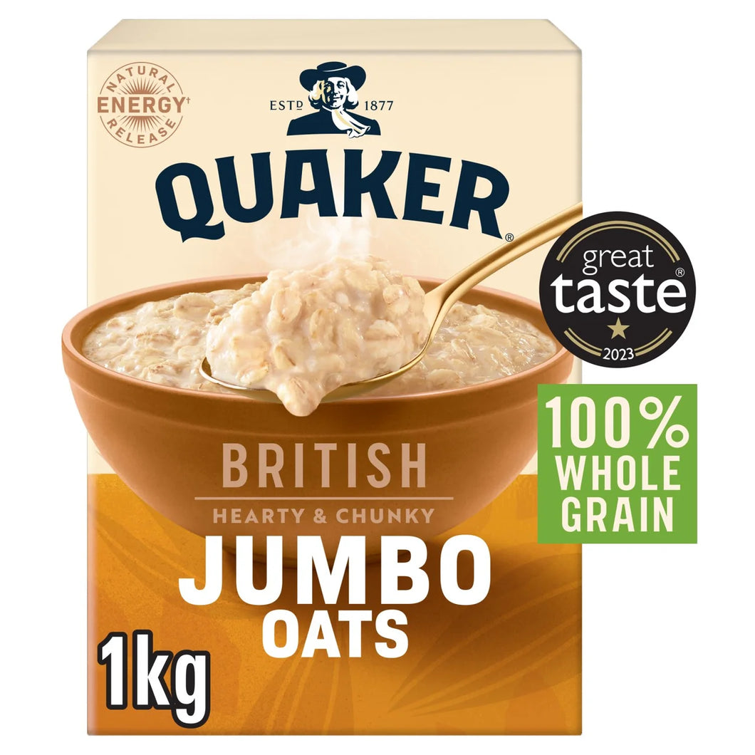 Quaker Oats Jumbo Rolled Oats Porridge Cereal 1kg