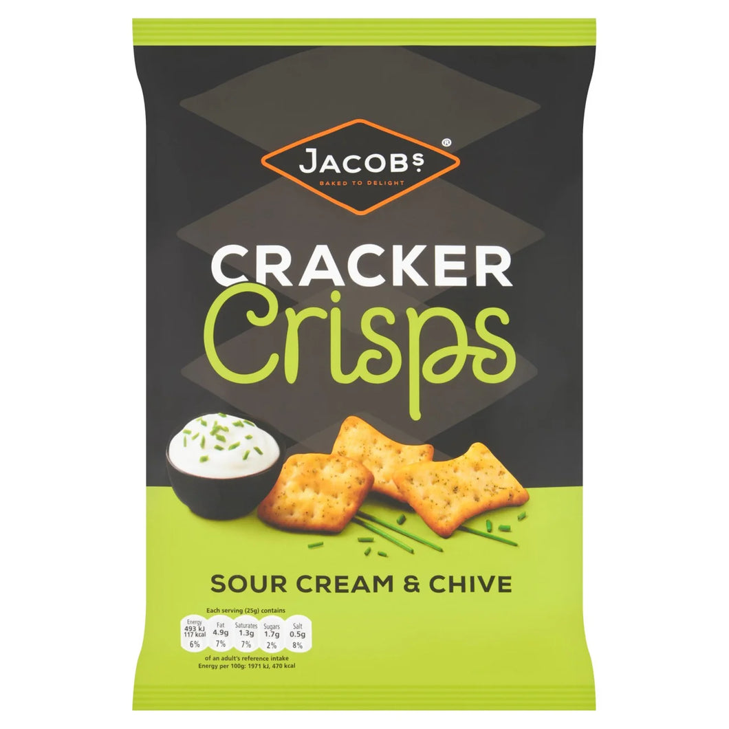 Jacob's Cracker Crisps Sour Cream & Chive Snacks Sharing Bag 150g