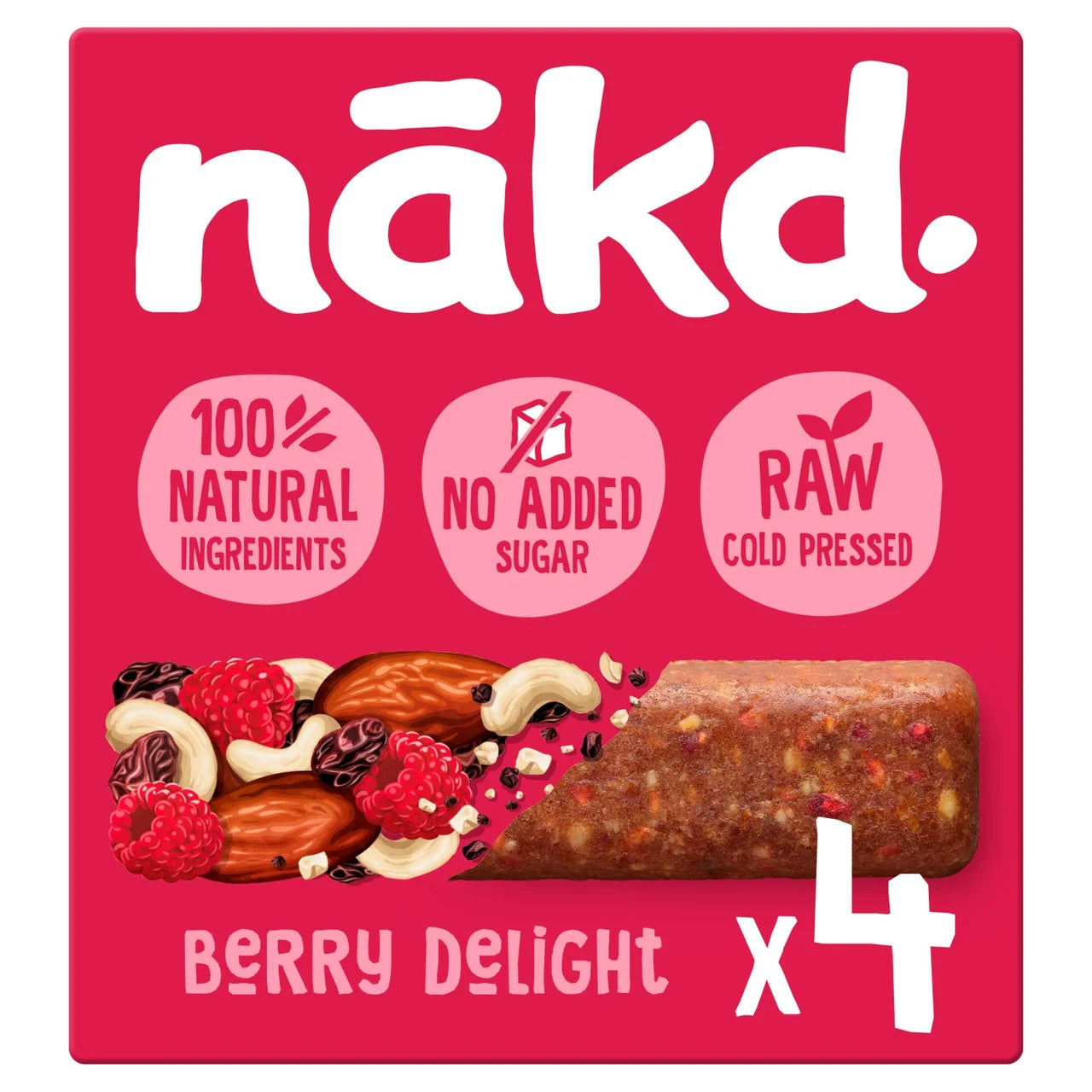 nakd. Berry Delight Fruit & Nut Bars Multipack - 4x35g