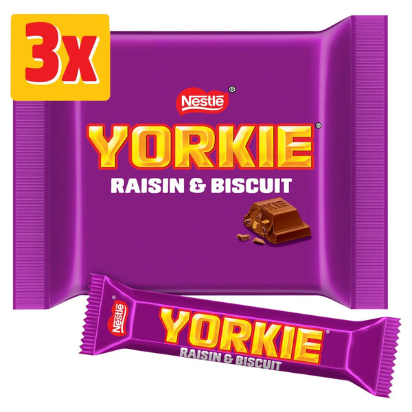 Nestle Yorkie Raisin & Biscuit Chocolate Bar Multipack, 3x44g