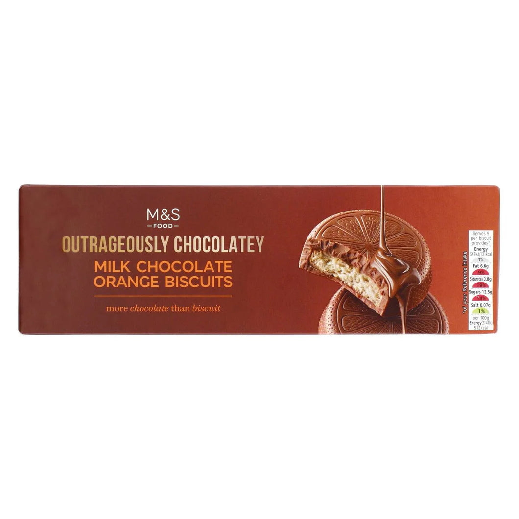 M&S Outrageously Chocolatey Milk Chocolate Orange Biscuits, 230g