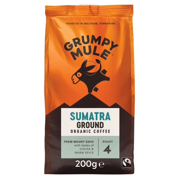 Grumpy Mule Organic Sumatra Ground Coffee 200g