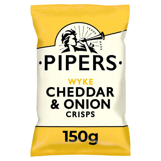 Pipers Cross Cheddar & Onion Crisps, 150g