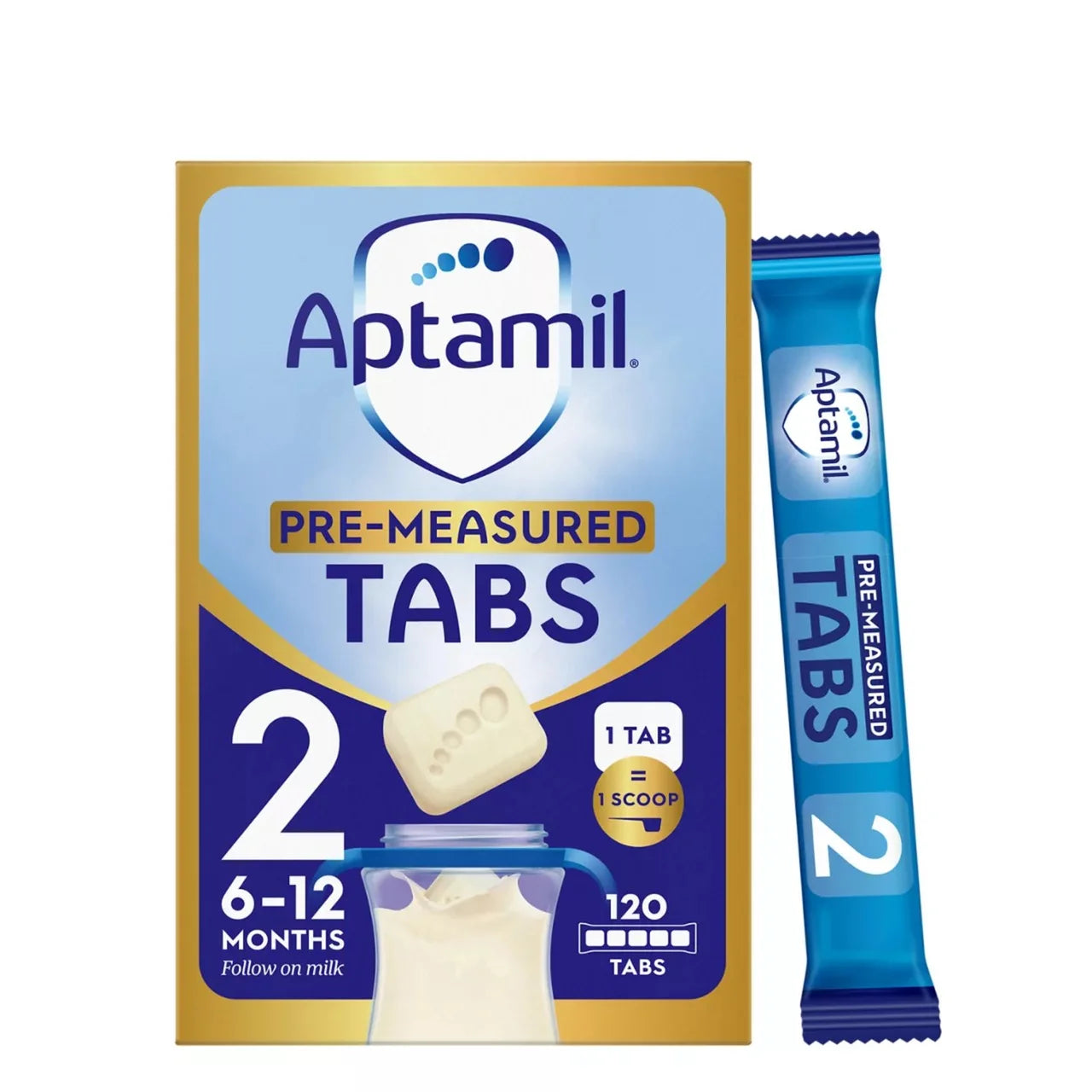 Aptamil 2 Follow On Baby Milk Formula Tabs 6-12 Months 120 per pack
