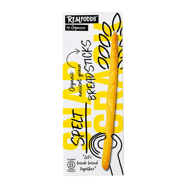Realfoods Organic Spelt Breadsticks, 120g