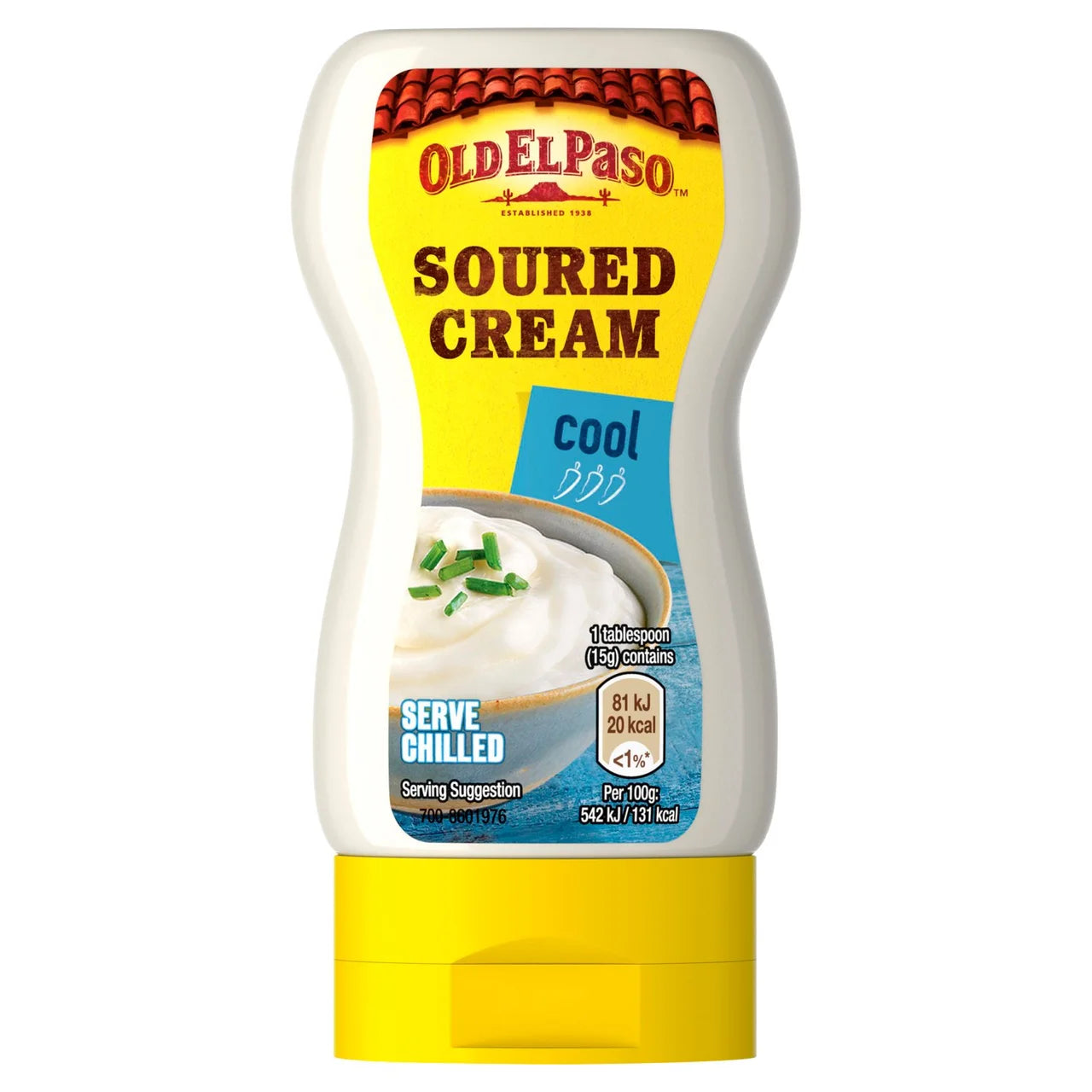 Old El Paso Cool Soured Cream Topping - Squeezy 230G