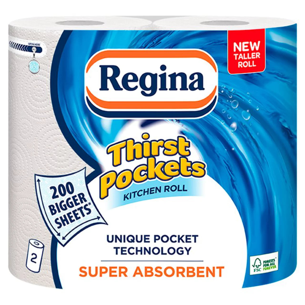 Regina Thirst Pockets Kitchen Roll - 2 Rolls