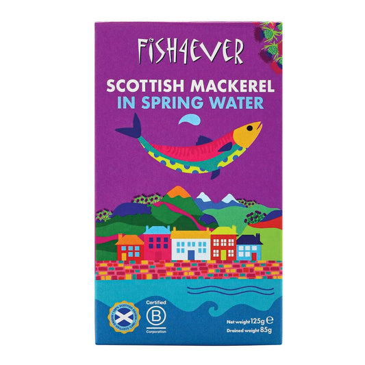 Fish 4 Ever Mackerel in Spring Water 125g