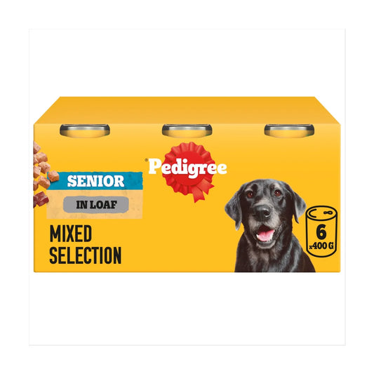 PEDIGREE Senior Wet Dog Food Mixed Selection in Loaf 4 Pack of 6x400g