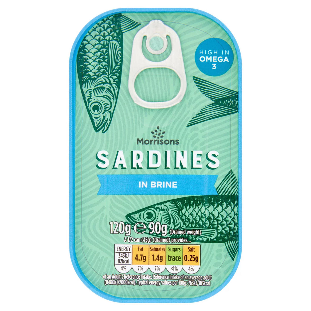 Morrisons Sardines In Brine, 120g