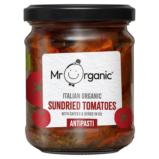 Mr Organic Sundried Tomatoes With Capers & Herbs Antipasti 190G