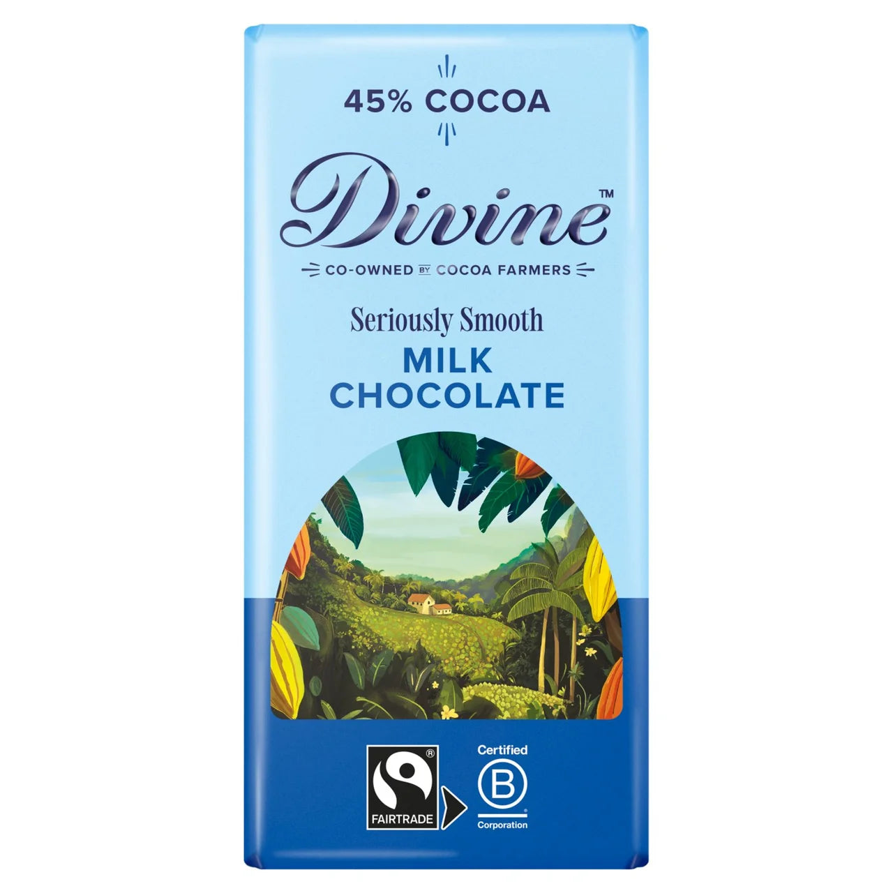 Divine 45% Cocoa Milk Chocolate Bar 90g