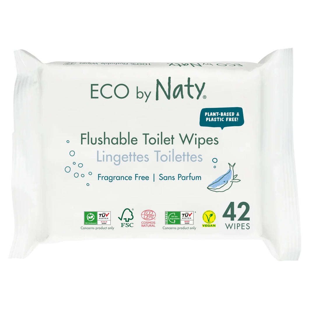 Naty Flushable Toilet Wipes Unscented - 42 Wipes per pack
