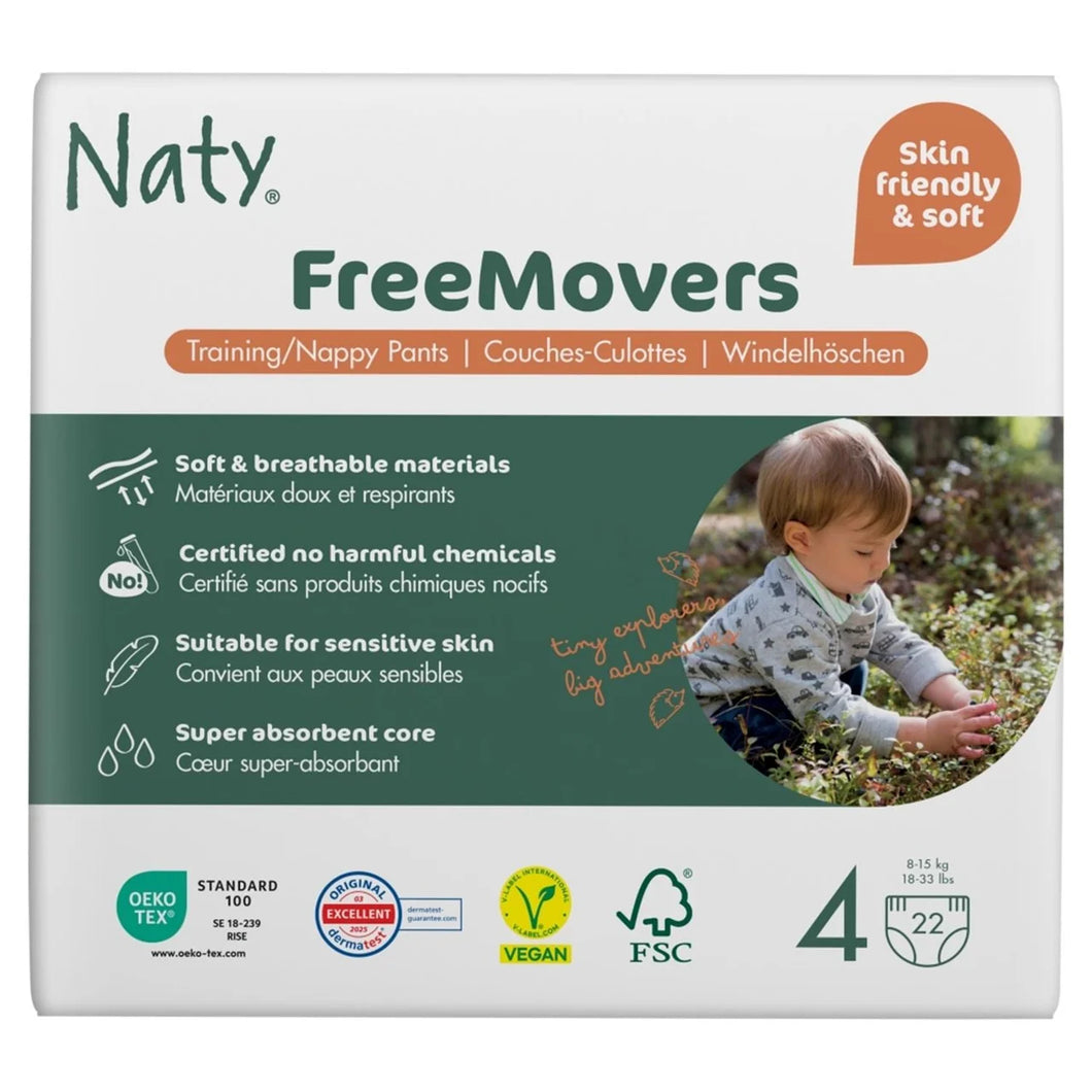 Naty FreeMovers Nappy Pull on Pants Size 4 (8-15kg) 22 per pack