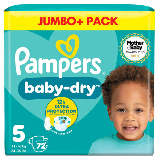 Pampers Baby Dry Nappies - Size 5, 72 Pack