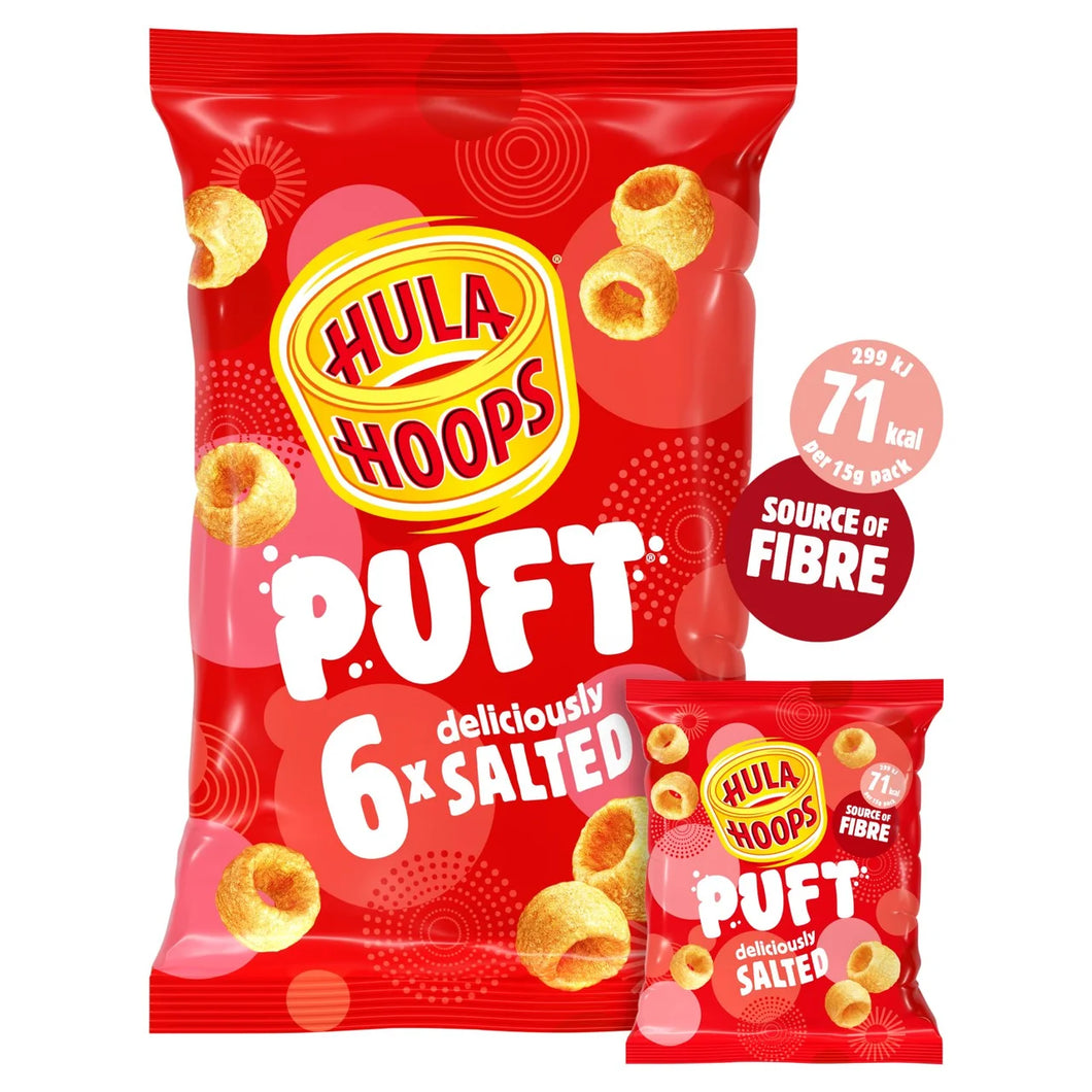 Hula Hoops Puft Salted Multipack Crisps 6 per pack