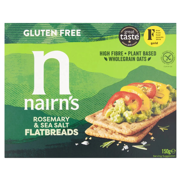 Nairns Gluten Free Flatbreads Rosemary & Sea Salt, 150g
