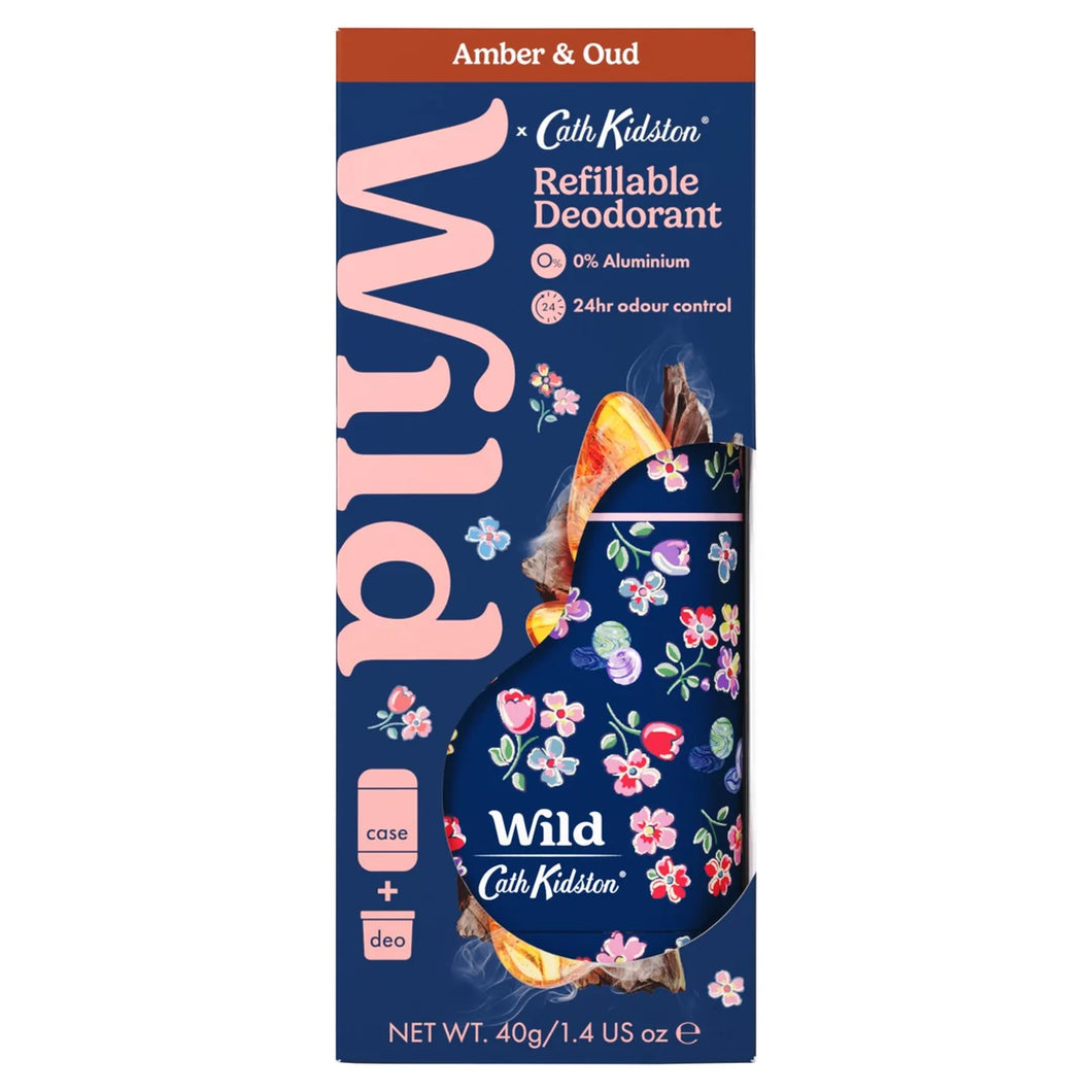 Wild Cath Kidston Marble Ditsy Case + Amber & Oud Deodorant Starter Pack 40g