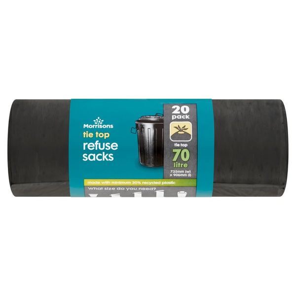 Morrisons 70L Tie Top Refuse Sack 20 Pack