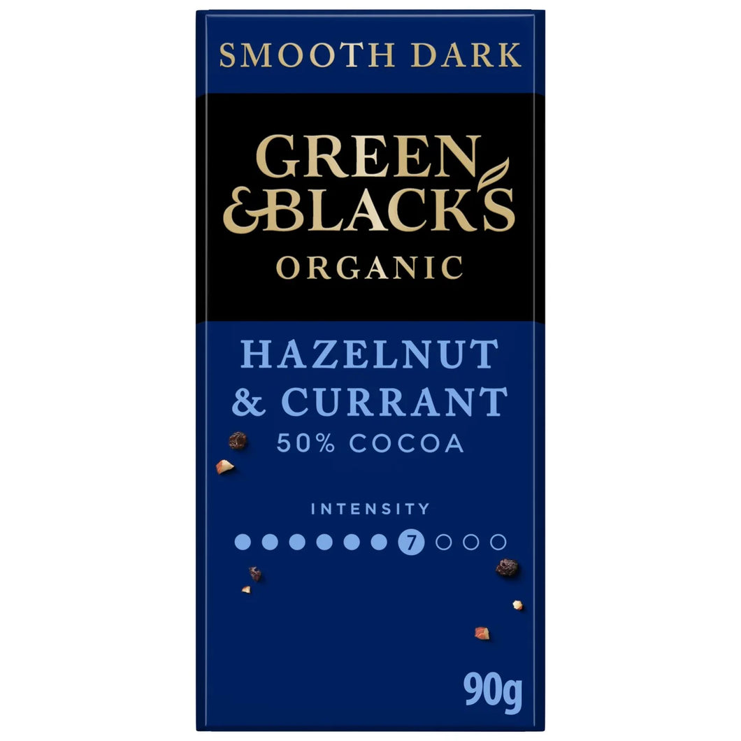 Green & Blacks Smooth Hazelnut & Currant Chocolate Bar 90g