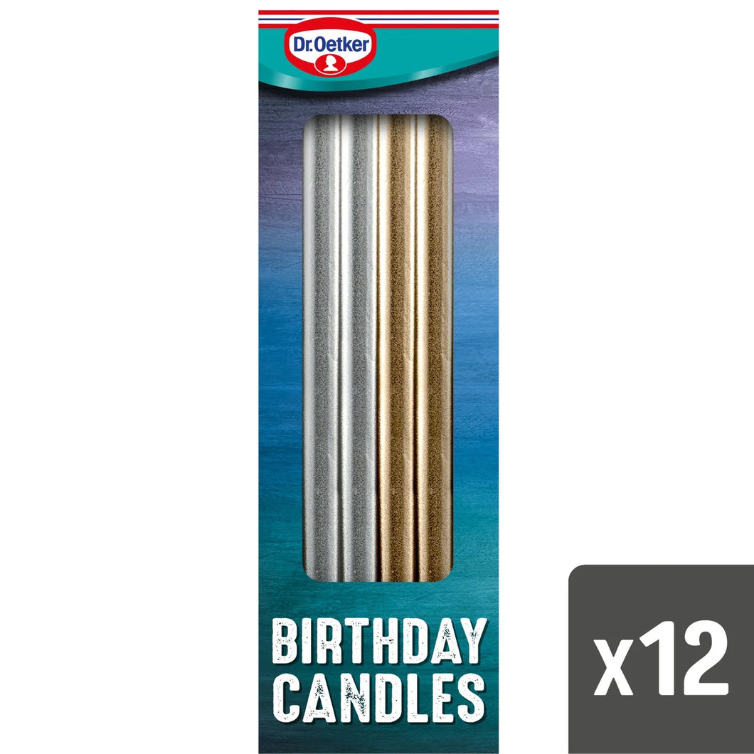 Dr. Oetker Metallic Birthday Candles 12 per pack