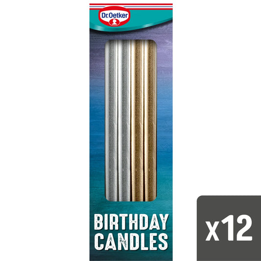 Dr. Oetker Metallic Birthday Candles 12 per pack