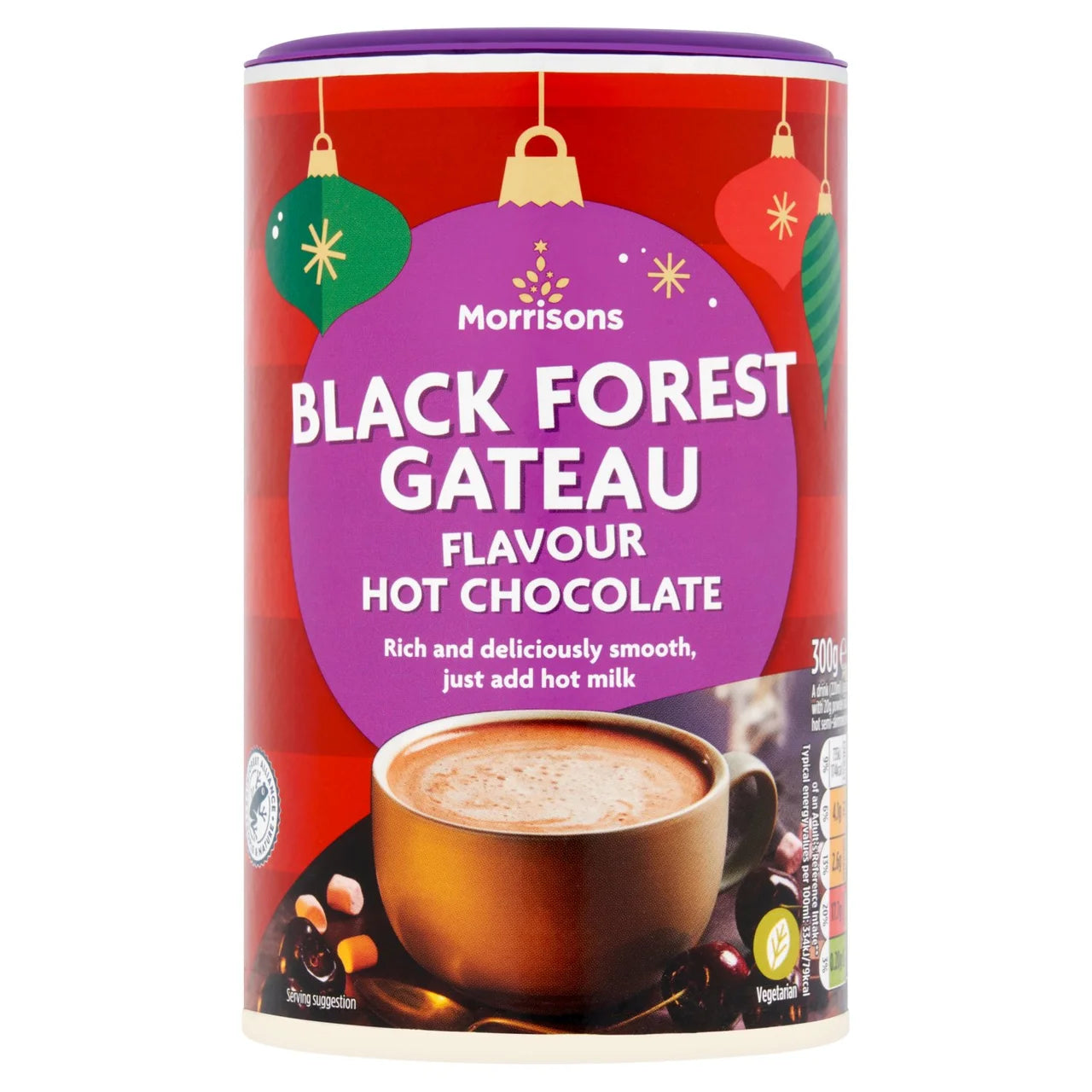Morrisons Black Forest Gateau Flavour Hot Chocolate 300g - Christmas