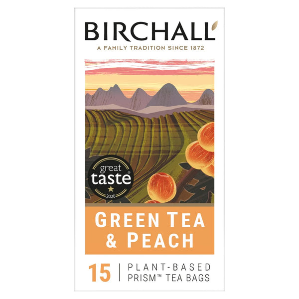 Birchall Green Tea & Peach Tea Bags 15 Teabags
