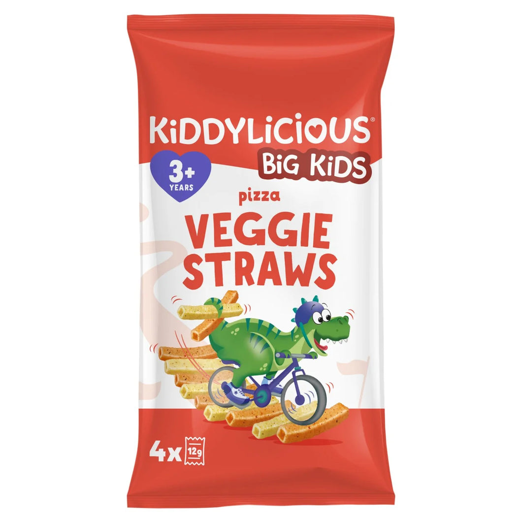 Kiddylicious Pizza Flavour Veggie Straws Kids Snack Multipack - 4x12g