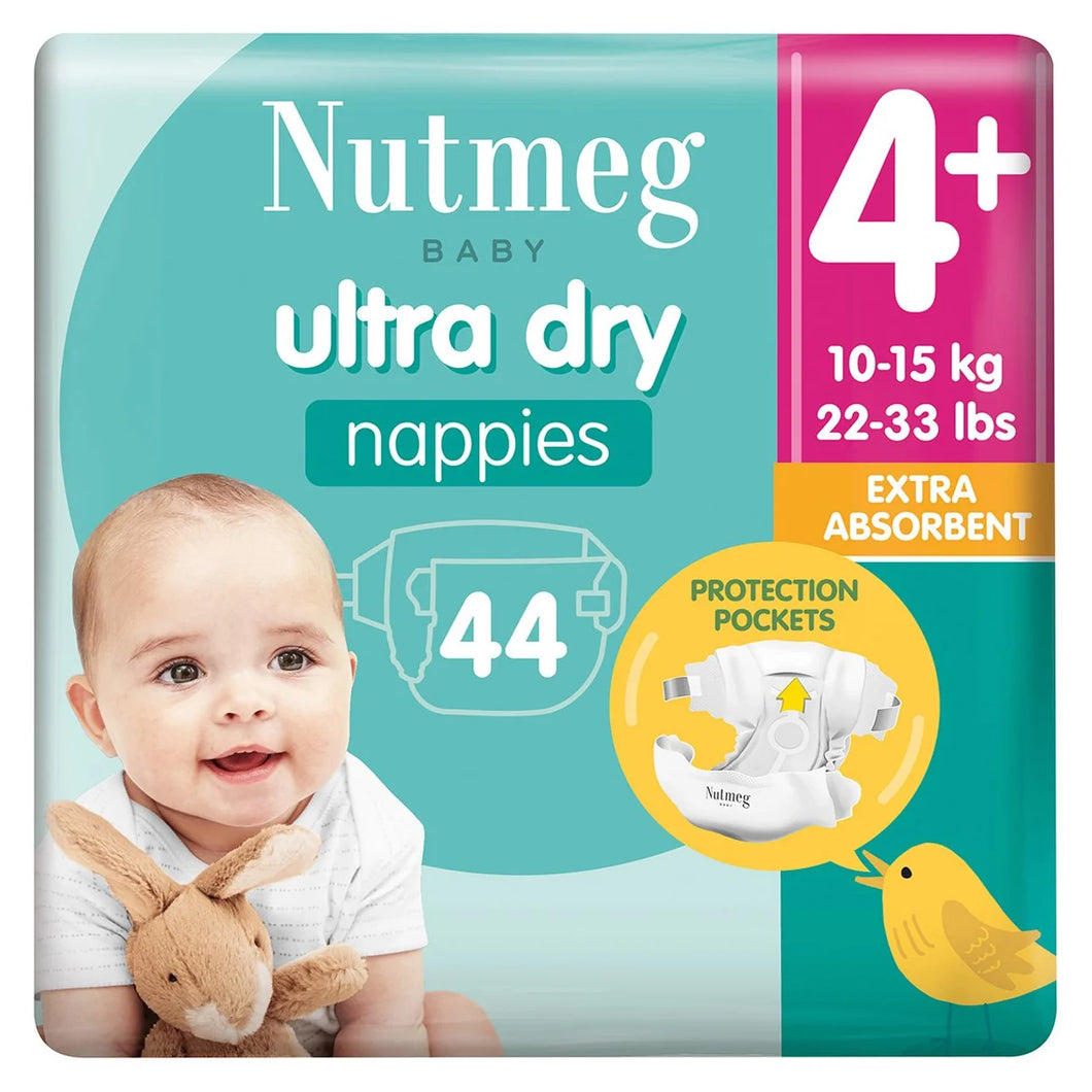 Morrisons Nutmeg Ultra Dry Nappies - Size 4+, 44 pack