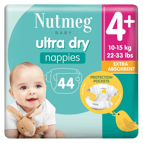 Morrisons Nutmeg Ultra Dry Nappies - Size 4+, 44 pack