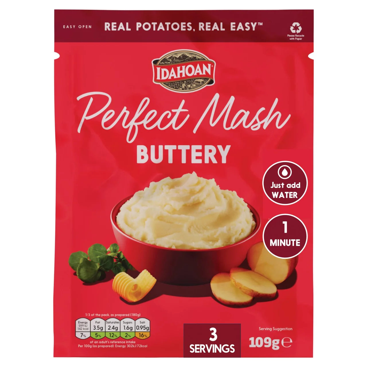 Idahoan Perfect Buttery Mash Potato - 109g