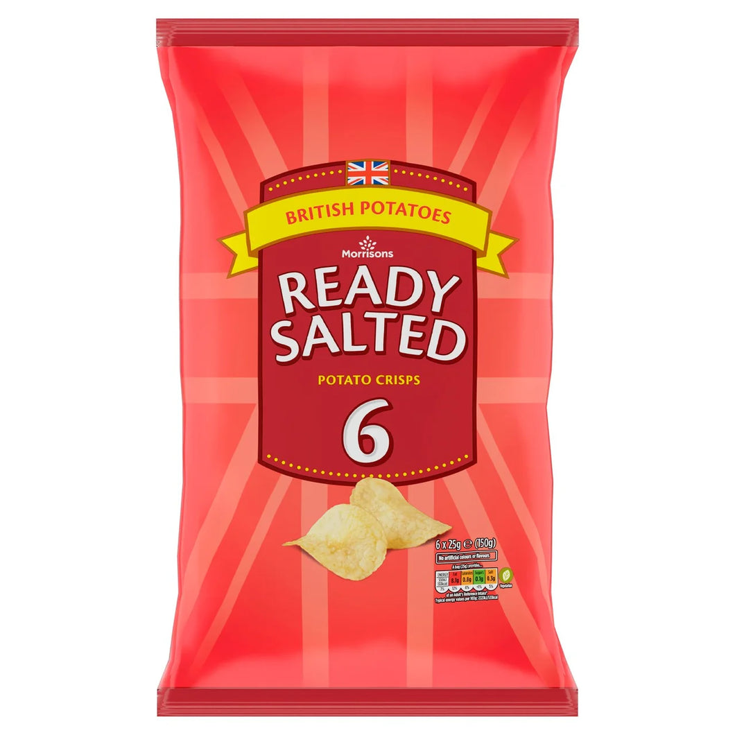 Morrisons Ready Salted Flavour Crisps Multipack - 6 x 25g