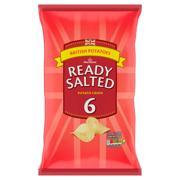 Morrisons Ready Salted Flavour Crisps Multipack - 6 x 25g