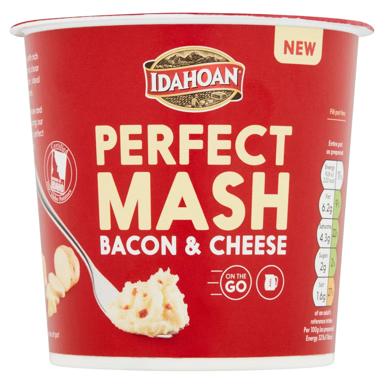 Idahoan Perfect Mash Potato Bacon & Cheese Snack Pot - 55g