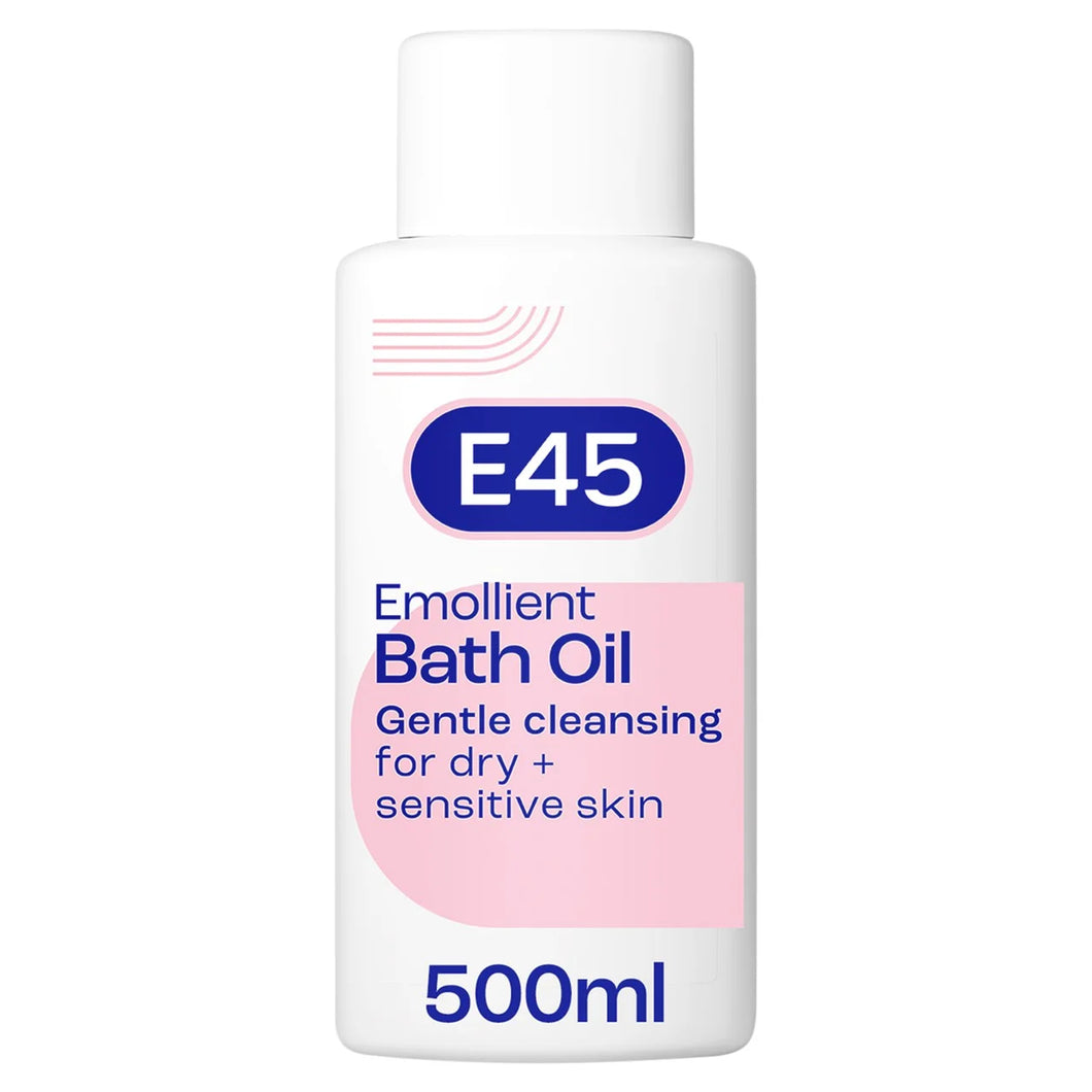 E45 Emollient Bath Oil Wash for Dry & Sensitive Skin 500ml