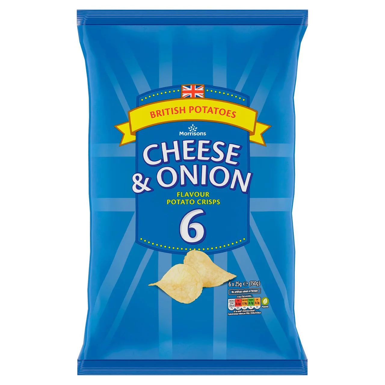 Morrisons Cheese and Onion Flavour Crisps 6 x 25g