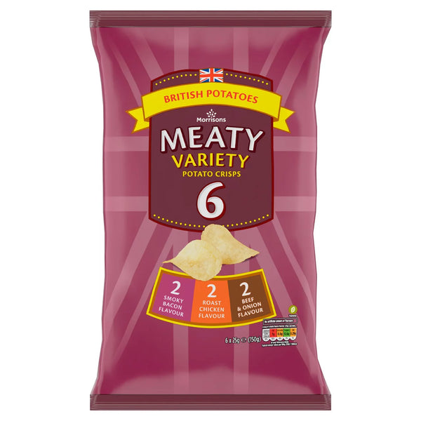 Morrisons Meaty Crisps, 6x25g