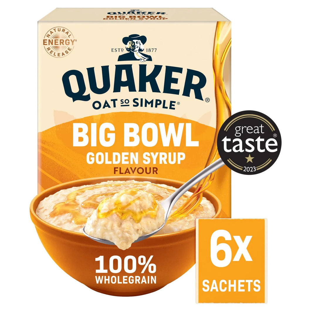 Quaker Oat So Simple Big Bowl Golden Syrup Porridge 6 Sachets