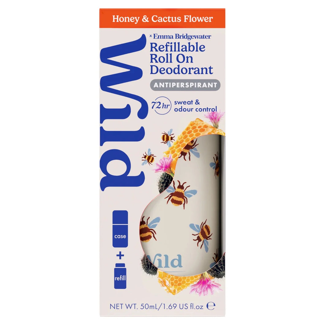 Wild Emma Bridgewater Bee Case, Honey & Cactus Flower Roll On Starter Pack 50ml