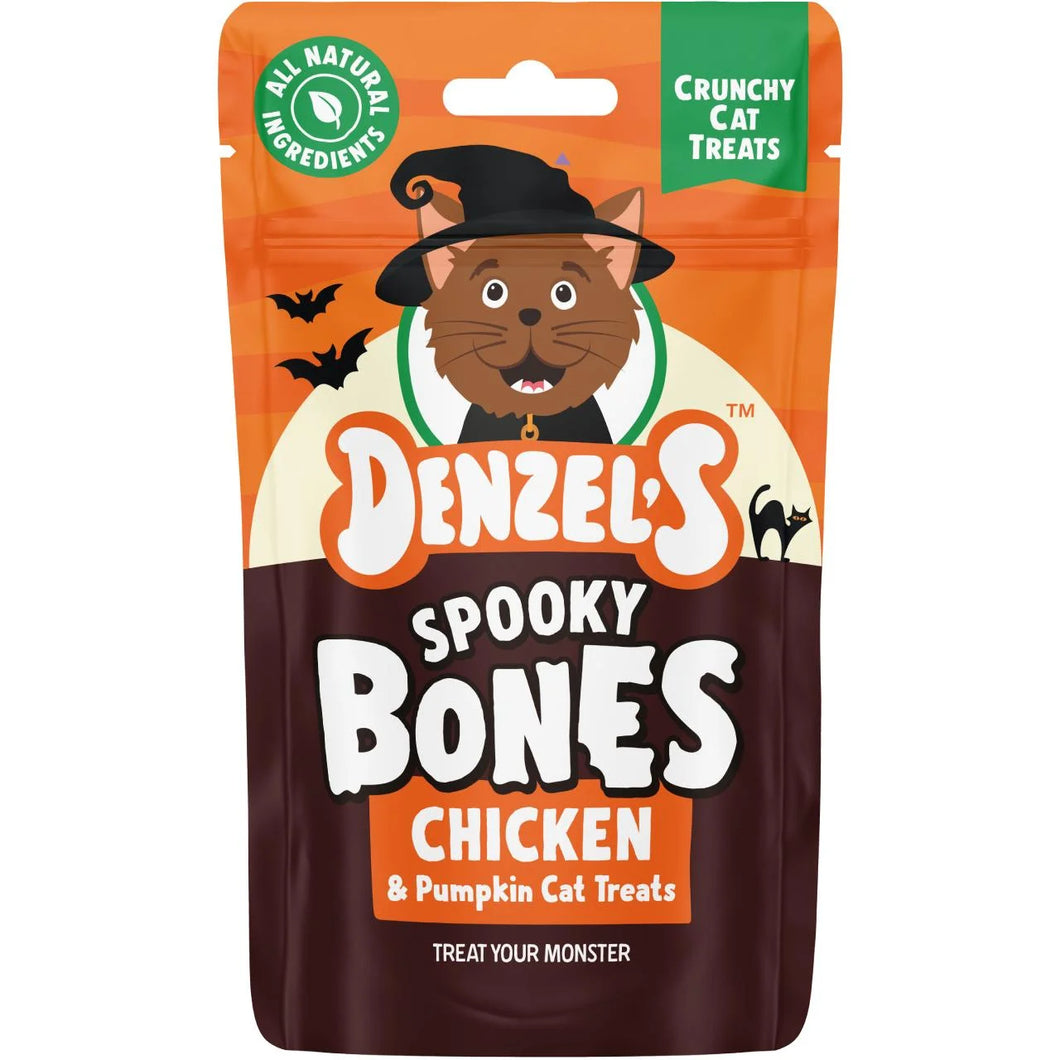 Denzel's Spooky Bones - Chicken & Pumpkin Halloween Crunchy Cat Treats 50g