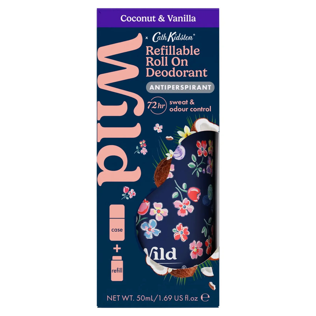 Wild Cath Kidston Marble Ditsy Case, Coconut & Vanilla Roll On Starter Pack 50ml