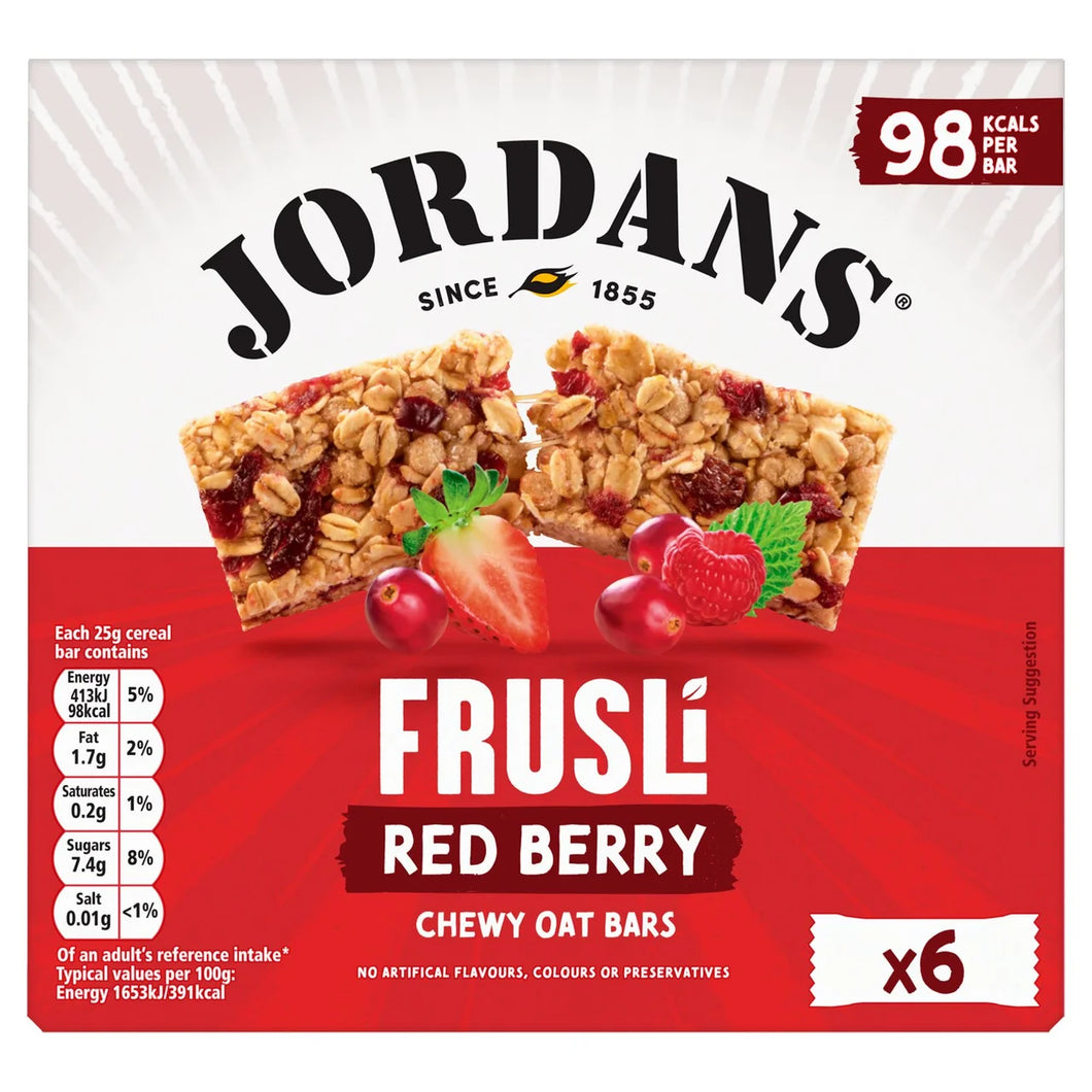 Jordans Frusli Juicy Red Berry Chewy Cereal Bars 6x25g