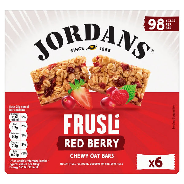 Jordans Frusli Juicy Red Berry Chewy Cereal Bars 6x25g